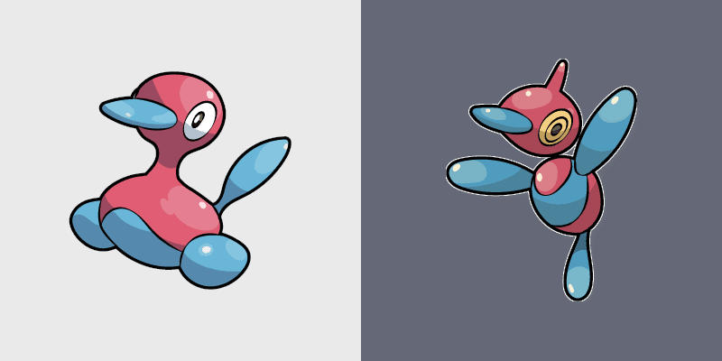Porygon and Porygon-Z custom cursor pack preview for Chrome, Edge and Windows