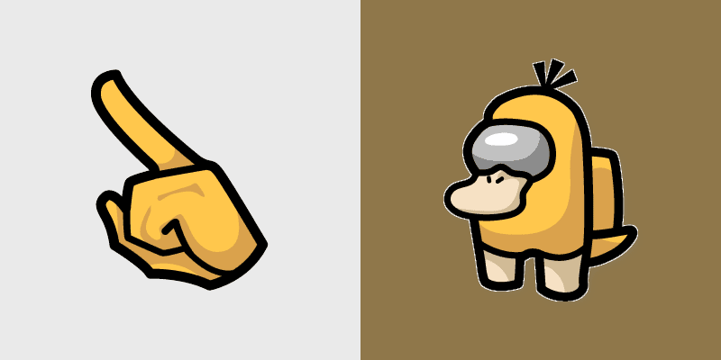 Psyduck Crewmate custom cursor pack preview for Chrome, Edge and Windows