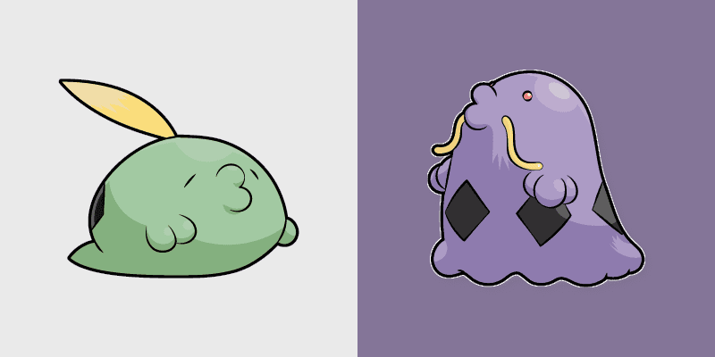 Gulpin and Swalot custom cursor pack preview for Chrome, Edge and Windows