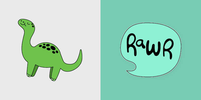 Rawr Dinosaur custom cursor pack preview for Chrome, Edge and Windows