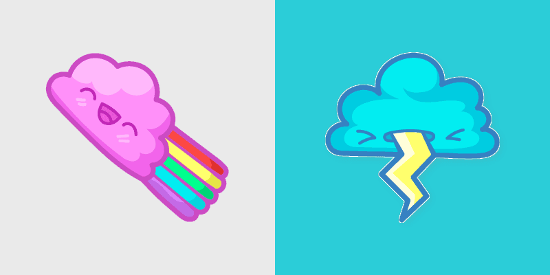 Rainbow and Storm custom cursor pack preview for Chrome, Edge and Windows