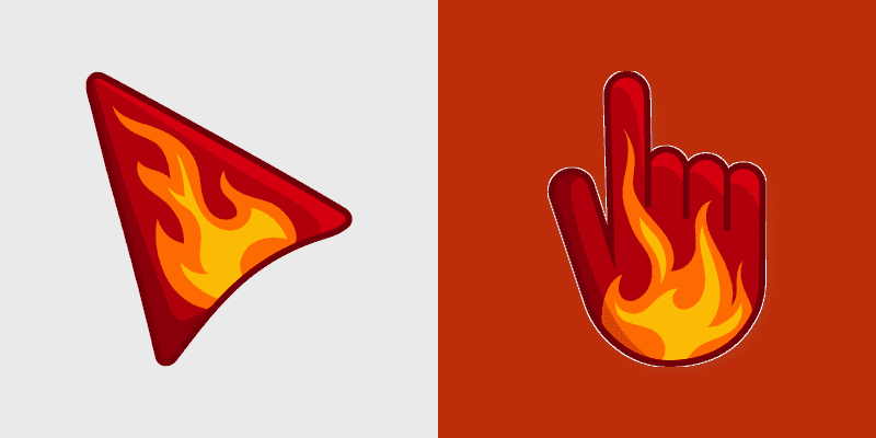 Fiery custom cursor pack preview for Chrome, Edge and Windows