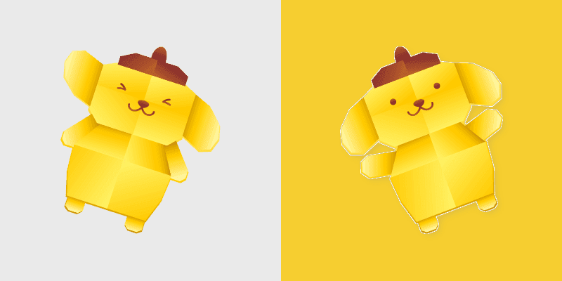 Origami Pompompurin custom cursor pack preview for Chrome, Edge and Windows