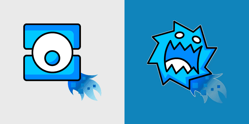 Blue Cube & Ball Geometry Dash Custom Mouse Cursor custom cursor pack preview for Chrome, Edge and Windows