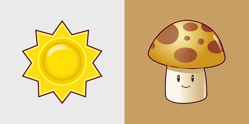 Sun and Sun-shroom custom cursor pack preview for Chrome, Edge and Windows