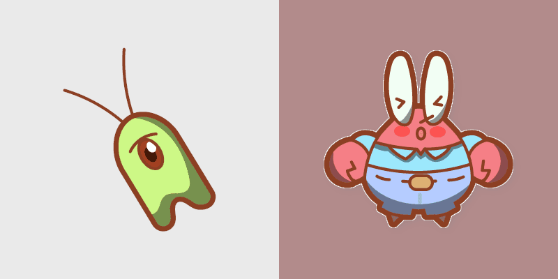 Plankton & Krabs custom cursor pack preview for Chrome, Edge and Windows