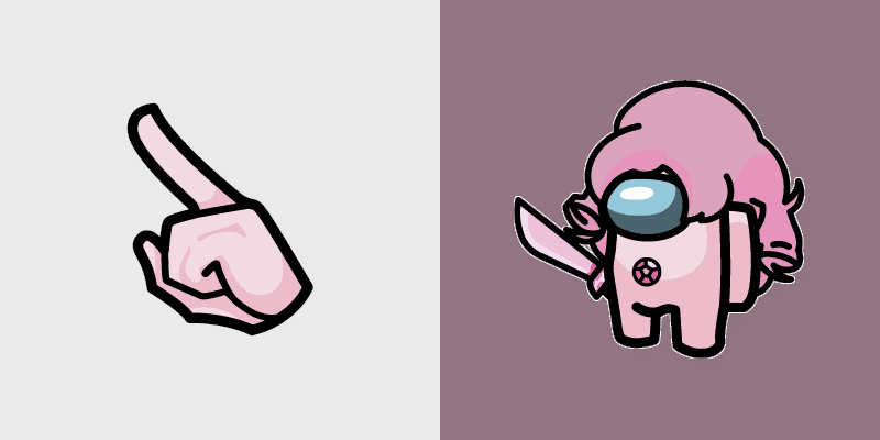 Rose Quartz Crewmate custom cursor pack preview for Chrome, Edge and Windows