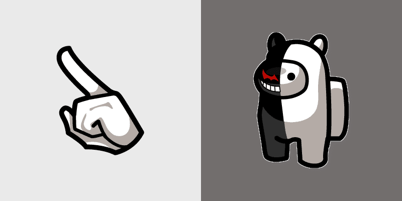 Monokuma Crewmate custom cursor pack preview for Chrome, Edge and Windows