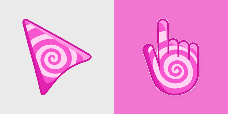 Pink Playful custom cursor pack preview for Chrome, Edge and Windows