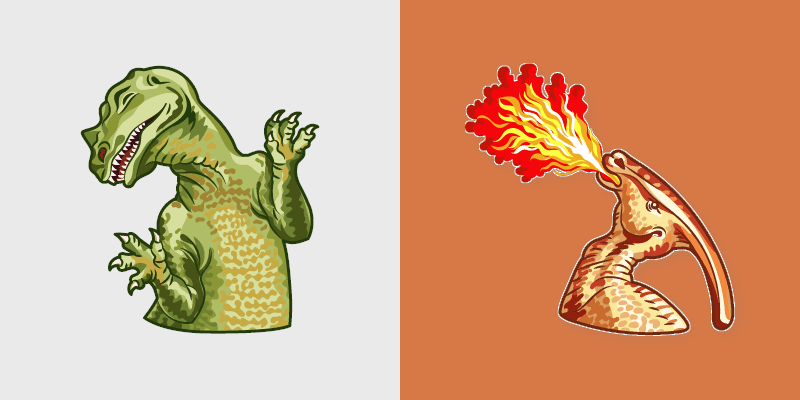 Fire Breathing Dino custom cursor pack preview for Chrome, Edge and Windows