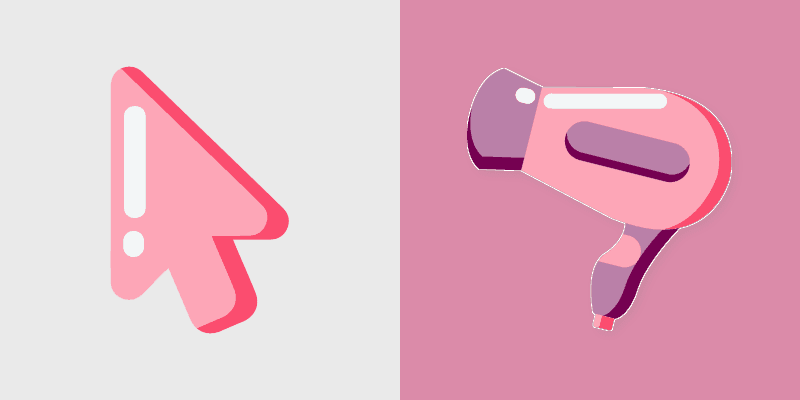 Stylish Pink Minimal custom cursor pack preview for Chrome, Edge and Windows