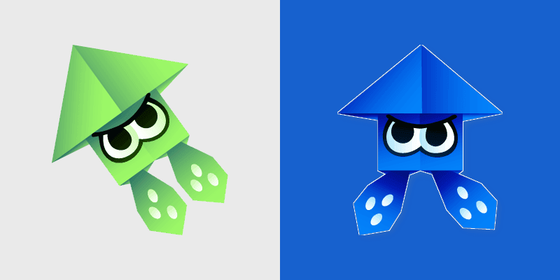 Origami Splatoon custom cursor pack preview for Chrome, Edge and Windows