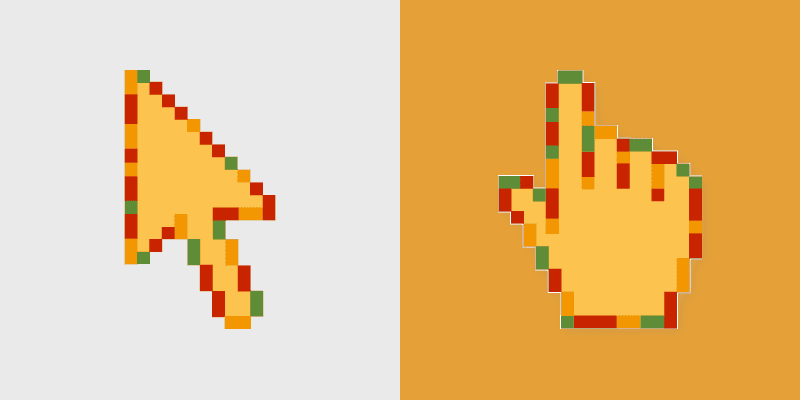 Pizza Love custom cursor pack preview for Chrome, Edge and Windows