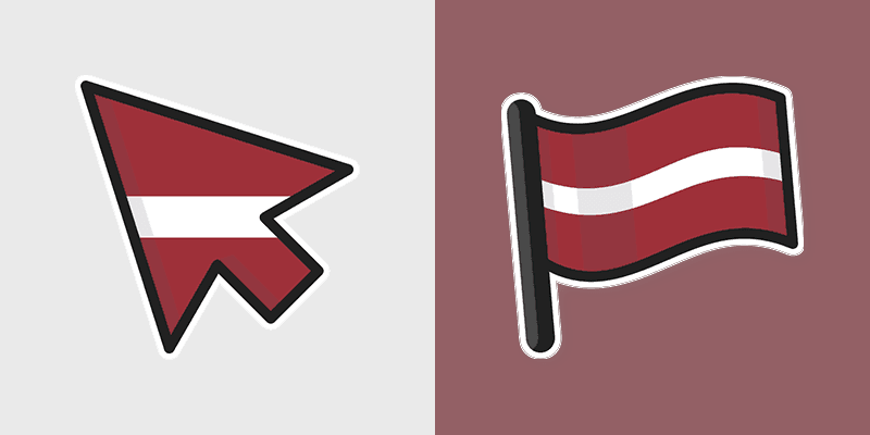 Latvia Flag custom cursor pack preview for Chrome, Edge and Windows