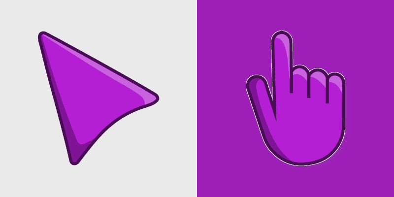 Dark Orchid custom cursor pack preview for Chrome, Edge and Windows