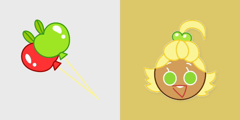 Cute Cursor Cookie Run Apple & Balloons custom cursor pack preview for Chrome, Edge and Windows