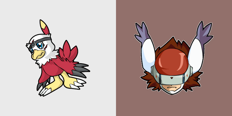 Hawkmon Silphymon custom cursor pack preview for Chrome, Edge and Windows