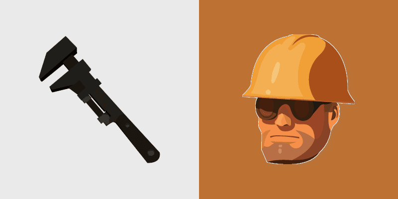 TF2 Engineer and Wrench custom cursor pack preview for Chrome, Edge and Windows