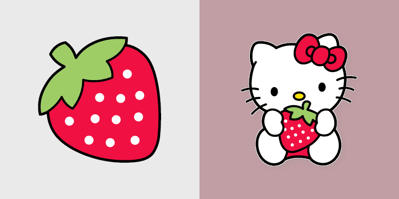 Cute Kitty and Strawberry custom cursor pack preview for Chrome, Edge and Windows