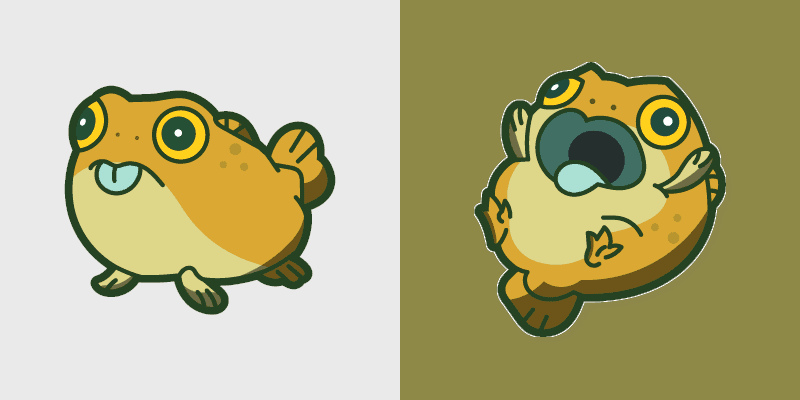 Cute Yellow Scorpionfish custom cursor pack preview for Chrome, Edge and Windows