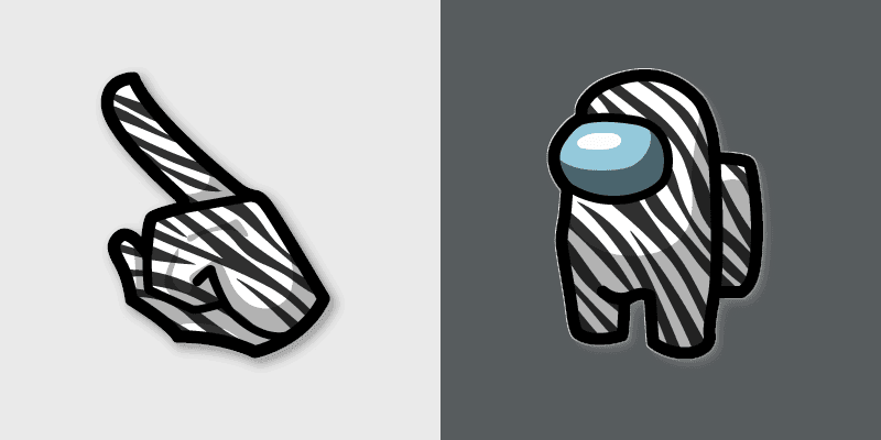 Zebra Stripe Crewmate custom cursor pack preview for Chrome, Edge and Windows