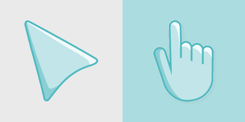 Powder Blue custom cursor pack preview for Chrome, Edge and Windows