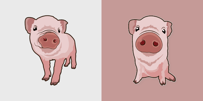 Farm Piglet custom cursor pack preview for Chrome, Edge and Windows