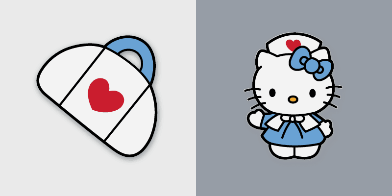 Hello Kitty Nurse custom cursor pack preview for Chrome, Edge and Windows