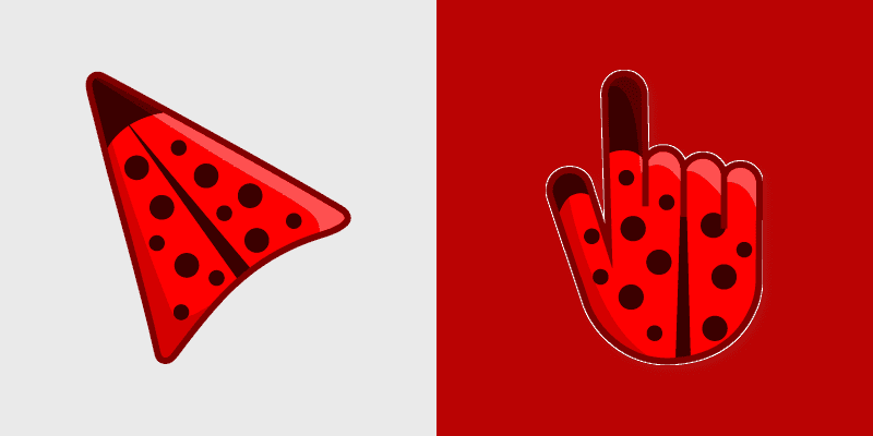 Cute Cursor Ladybug Print custom cursor pack preview for Chrome, Edge and Windows