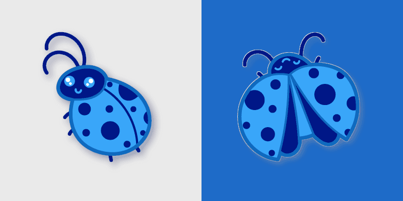 Cute Blue Ladybug custom cursor pack preview for Chrome, Edge and Windows