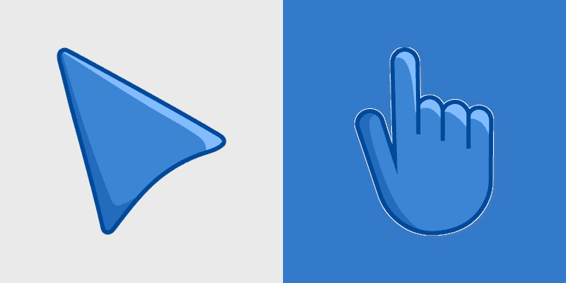 Cerulean Blue custom cursor pack preview for Chrome, Edge and Windows