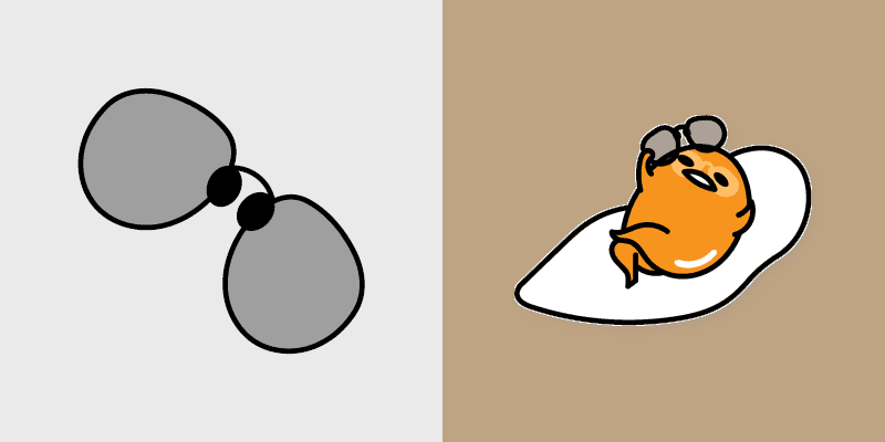 Cute Cursor - Sunbathing Gudetama with Sunglasses custom cursor pack preview for Chrome, Edge and Windows
