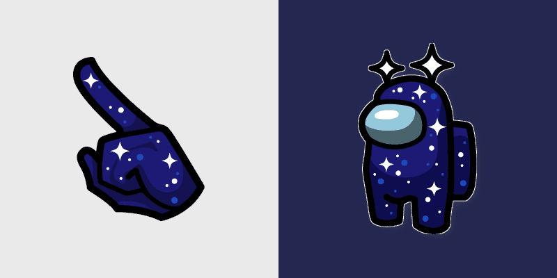 Starry Night Crewmate custom cursor pack preview for Chrome, Edge and Windows