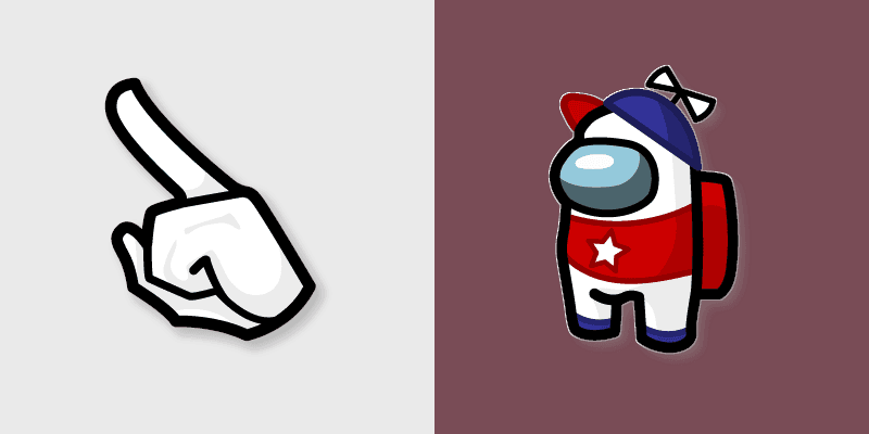 White Homestar Runner Crewmate custom cursor pack preview for Chrome, Edge and Windows