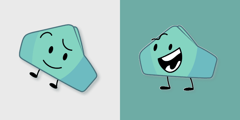 BFDI Foldy custom cursor pack preview for Chrome, Edge and Windows