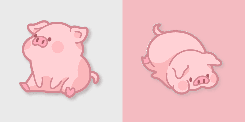 Adorable Cute Melancholic Pig custom cursor pack preview for Chrome, Edge and Windows