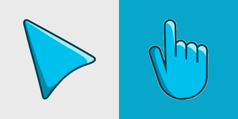 Process Cyan custom cursor pack preview for Chrome, Edge and Windows