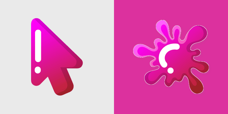 Minimal Gradient Red Pink Blot custom cursor pack preview for Chrome, Edge and Windows