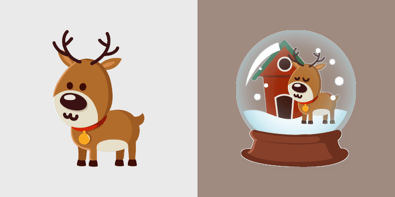 Reindeer Snow Globe custom cursor pack preview for Chrome, Edge and Windows