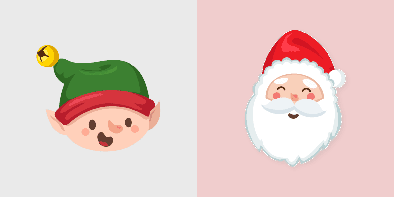 Santa & Elf Icons custom cursor pack preview for Chrome, Edge and Windows
