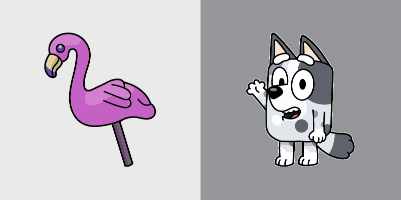 Muffin Heeler Flamingo custom cursor pack preview for Chrome, Edge and Windows