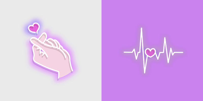 Love Neon custom cursor pack preview for Chrome, Edge and Windows