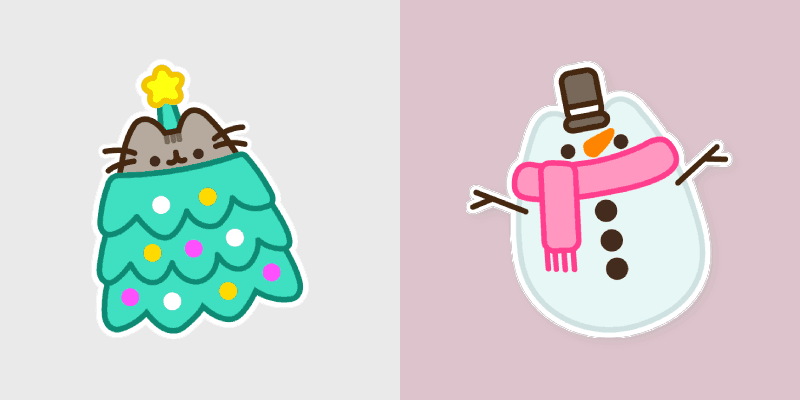 Pusheen Christmas Tree custom cursor pack preview for Chrome, Edge and Windows