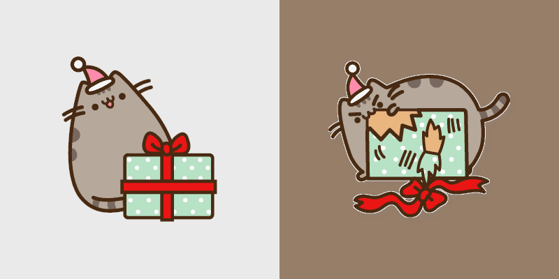 Pusheen Christmas custom cursor pack preview for Chrome, Edge and Windows