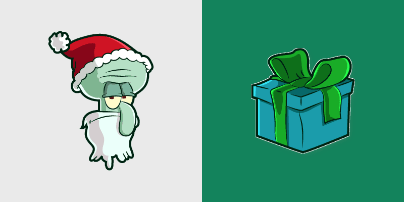 Squidward Santa custom cursor pack preview for Chrome, Edge and Windows