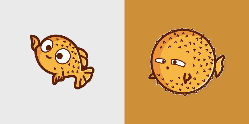 Adorable Puffer Fish custom cursor pack preview for Chrome, Edge and Windows