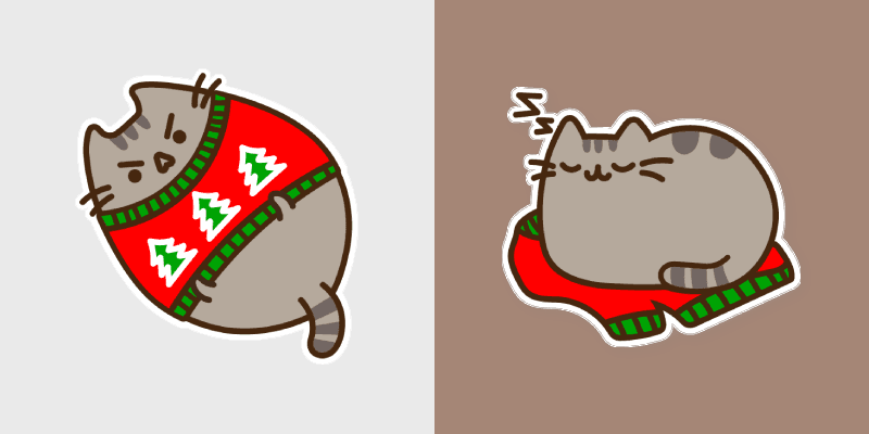 Pusheen Holiday Cheer custom cursor pack preview for Chrome, Edge and Windows