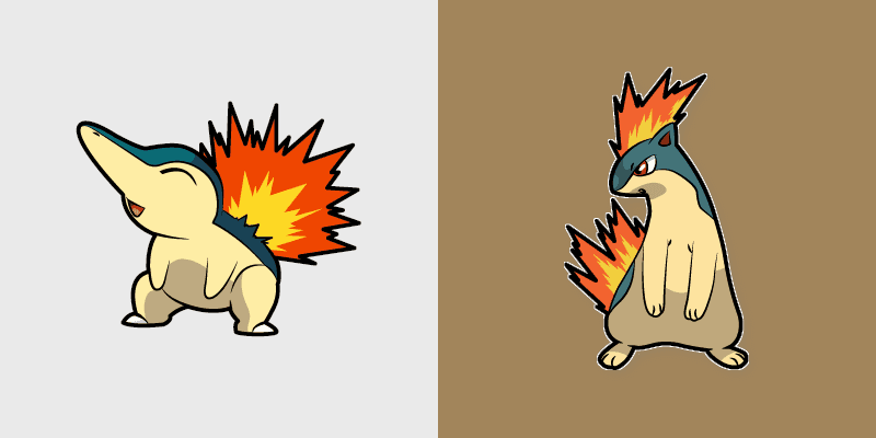 Cyndaquil and Quilava custom cursor pack preview for Chrome, Edge and Windows