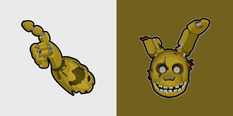 Springtrap custom cursor pack preview for Chrome, Edge and Windows