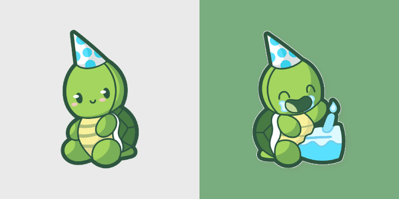 Birthday Turtle custom cursor pack preview for Chrome, Edge and Windows